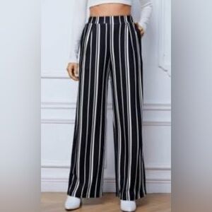 SHEIN | Tall XL Striped Double Pocket Wide Leg Pants